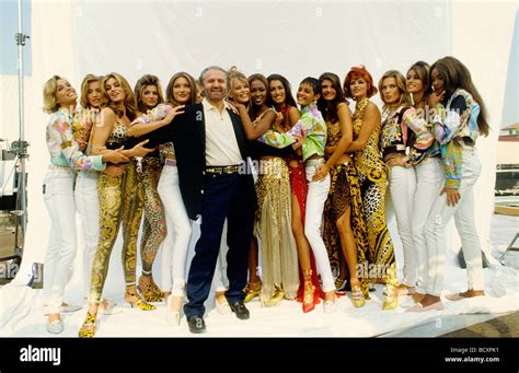 gianni versace with models